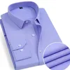 Camicie eleganti da uomo Camicia a maniche lunghe da uomo di alta qualità Slim Fit Business Office Camicetta da uomo bianca formale da lavoro