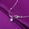 Charm Bracelets Silver Color Link Chain Big Heart Anklet For Women Party Wedding Jewelry A179Charm Kent22