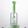 Colorful Matrix Dome Perc Hookahs 8.6 Inch Wholsale Heady Glass Bongs Splash Guard Birdcage Percolators Water Pipes Green Blue Pink Purple Oil Dab Rigs DHL20091