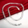 Men 6MM 8MM Chain 925 Classic Silver Bracelets Necklace Jewelry Set For Woman Charm Fine Fashion Party Wedding Gifts