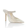 신부 웨딩 디자이너 브랜드 Baily Sandals Shoes for Women Lady White Lace Pearls Strappy Lady High Heigh Heels Comfort Walking EU35-43