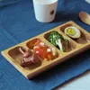 Diskplattor Trä torkad fruktplatta kreativ japansk förvaringsbricka sushi sashimi tallrik bordsredskap dekorationer arrangör dekoratio