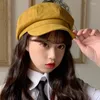 Berets Hüte Für Frauen Winter Herbst Retro Achteckigen Hut Weiblichen Koreanischen Maler Sboy Kappe Einfarbig Gorras Weichen