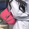 Evening Bags 2022 New Retro Matte Purse Rose Red Color Matching Tote for Women Chain Shoulder Pink Clutch Bag Handbags 220513