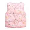 2021 New Children Cotton Vest Baby Light Down Cotton Vest 재킷 소년 및 소녀 만화 인쇄 따뜻한 재킷 J220718