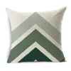 Morandi vert rayure géométrique housse de coussin 45x45cm lin décoratif taie d'oreiller canapé-lit plantes tropicales fleur taie d'oreiller 220816