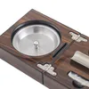 luxurious cigar ashtray portable foldable solid wood stainless steel cigar cutter hole opener bracket set travel