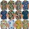 Camisas casuais férias de praia de férias floral azul personalidade