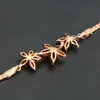 Link Chain Charm Red Crystal Flower Bracelets For Women Cute Romantic Zircon Rose Gold Bracelet Teens Gift Fashion Jewelry H022Link Lars22