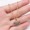 Pendant Necklaces Delicate Small Love Heart Necklace For Women Mix Color Zircon Gold Plated Choker Lovers Gift Party Fashion JewelryPendant