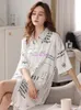 Women's Sleepwear Summer Ladies Satin Leisure Wear Nightdress Ice Silk Sleepshirts Women Nightgown Mid-sleeve Dormir Bedgown