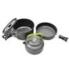 Draagbare antiaanbaklaag aluminium legering camping kookgerei outdoor kooktheepot picknick servies kettel pot koekenpan 3 stks/set y220530