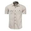 Mäns Casual Shirts European American Kläder Kortärmad tröja Militär Uniform Outdoor Pure Cotton Camisas Para Hombre