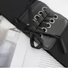 Belts Wide For Women Classic Bandage Elastic Stretch Waist Belt Dress Decoration PU Leather Lace Up Cummerbund WaistbandBelts