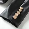 HIGH STREET est Baroque Fashion Designer Blazer Jacket Women's Lion Metal Buttons Faux Leather Blazer Outer Coat 220402