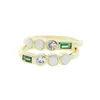 Trouwringen Mooie Leuke Eenvoudige Gouden Kleur Ring Witte Vuuropalen Ingelegde CZ Vinger Voor Sierlijke Vrouwen Delicate Sieraden Hoge Kwaliteit 2023Wed