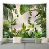 Tapisserie Feuilles De Palmier Monstera Tapisserie Nature Tropicale Fleurs Plantes Main Douleur