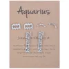 Stud Card Packaging Horoscope Zodiac Earrings 12 Constellation Astrology 18k amRdg
