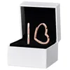 Rose Gold Heart Hoop Earring Set Original Box pour Pandora Womens Wedding Love Stud Moucles d'oreilles
