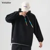 Wafel Vintage Mannen Hoodie Effen Kleur Plaid Mannelijke Lange Mouw Hoodie 대형 헐렁한 프레피 트루엔 후드 가루 2022 Lente L220730