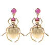 Mode Beetle Dangle Örhängen för Kvinnor Punk Simple Animal Geometric Drop Earrings Tillbehör Smycken Gifts Partihandel