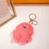 9cm Pompom Plush Doll Keychains Ring Charms Cartoon DIY Car Keyring Holder Cute Figure Toys Key Chains Fashion Women Bag Pendant Jewelry Accessories