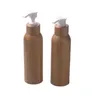 120ml DIY All Bamboo Wood Shampoo Shower Gel Serum Refillable Bottle PET Inner Spray Lotion Press Pump Empty Luxury Cosmetic Packaging Container