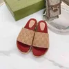 Summer High Quality Brand Designer Thick Retro Embroidered Canvas Women's Plus Size Slippers Beach Outdoor Indoor Sandals Mules G220526