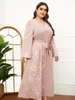 Plus -klänningar för år 2022 Casual Women's Wedding Dress Girl Style Long Abaya FashionPlus