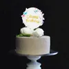 その他のお祝いのパーティー用品インシンブロンズハッピーバースデーケーキトッパーバタフライアクリルカップケーキベビーシャワーデザートデコレーションのためのアクリルカップケーキ