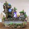 Mountain View Rockery Fountain Water Circulation Small Fish Taping Garden Bonsaï Décoration Lucky Feng Shui Ornements Humidificateur Y9128995