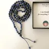 MG1480 Strang Blauer Sodalith 108 Mala geknotete Halskette Damen 6 mm Brasilien Sodalith Yoga Armband Meditation Buddhistischer Schmuck