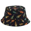 New Fashion Cute Primavera Estate Nero Bianco Gelato Ghiacciolo Stampato Buckethat Sun Cappellini da pesca Gorras G220418