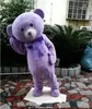 Akes urso de pelúcia mascote animal traje roxo lavanda mascote urso