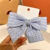 2022 New Fashion Sweet Girl Beautiful Colorful Stripe Fabric Bow Duckbill Clip Accessori per capelli per forcine per bambini coreani