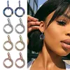 Pendientes de aro Huggie para mujer, diamantes redondos de lujo, plata, oro, rosa, purpurina, elegantes accesorios de joyería para mujer, pendientes de aro Kirs22