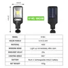 Solar Street Light Cob LED Wall Lamp Pir Motion Sensor Waterproof Outdoor Garden Lights Remote Control