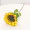 Fleurs décoratives couronnes faux tournesols fleur artificielle branche Faux soie tournesol décoration pour artisanat maison jardin fête mariage bricolage