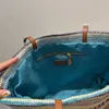 TOOT TOOT Saman Vintage Tote Bag Alışveriş Çantaları Kadın Çanta Lafit Çim İşlemeli Lettered Baskı Tığ İşaretleri Çıkış Büyük Kapasite Out