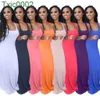 Summer Maxi Dresses for Women Silk Stretchy Casual Clothes Sexig ärmlös lång kjol Skinny Club Wear Party Dress