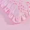 Bettwäschesets verdickte gemahlene Baumwolle reine 4-teilige Stickelstee Big Factory Material Pink Sticked Specialbedding