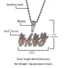 Benutzerdefinierter Buchstabe-Namensanhänger DIY Doppelschicht Gras Körperfarbe Zirkon Benutzerdefinierte Alphabet-Anhänger-Halskette für Männer Frauen