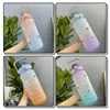 2L Large-Capacity 2000ML time scale space Gradient Bottles Water Sports Frosted Cup with Straw Time Marker Drinking Leak-Proof Bounce Lid Jugs C0617G02