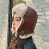 Berretti invernali freddi donne caldi auricolari caldi cappelli di pelliccia cappelli tappi protezione orecchio esterni equitazione sci pilota bombardiere
