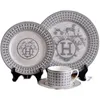 Pratos de cerâmica de alta qualidade de luxo Pratos de porcelana com logotipo para sobremesas Utensílios de cozinha Bandejas redondas para casamentos e Banq3851085