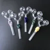 Tubi di fumo colorati Olio Chiodo Fumo Accessori Skull Double Ball Style Pyrex Glass Burner Pipe Doppi bruciatori Mini Heady Dab Rig Per Tube Tobacco Dry Herb SW29