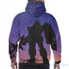 هوديز رجال Sweatshirts رجال من النوع الثقيل للنساء مضحك Gundam في الليل طباعة هوديي هوديي streatwearmen's