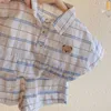 Baby Boy Girl Clothes Set Plaid Shirt+Shorts Cotton Summer Infant Toddler Child Clothing Outfit Short Sleeve 1-5Y 220507