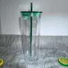 24oz acrílico tumblers tumblers duplos parede plástico plástico canal de viagem caneca reusável copo 710ml transparente copos bebendo yfaw1327