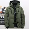 Parkas de plumón para hombre, Parka de pato blanco para hombre, chaqueta cálida de invierno, abrigo de alta calidad, sombrero acolchado grueso, moda desmontable